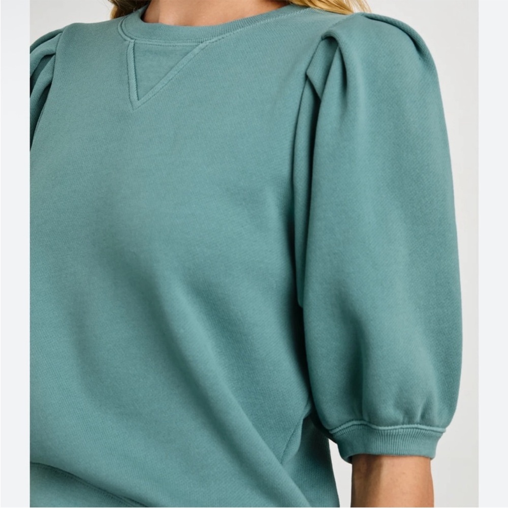 NWOT Rails Teal Puff Sleeve Sweatshirt size large - Picture 7 of 10